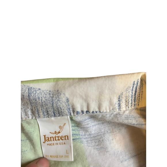 Vintage Retro Jantzen 1970s/80s Abstract Print Collared Button Down - Size L - Picture 3 of 8